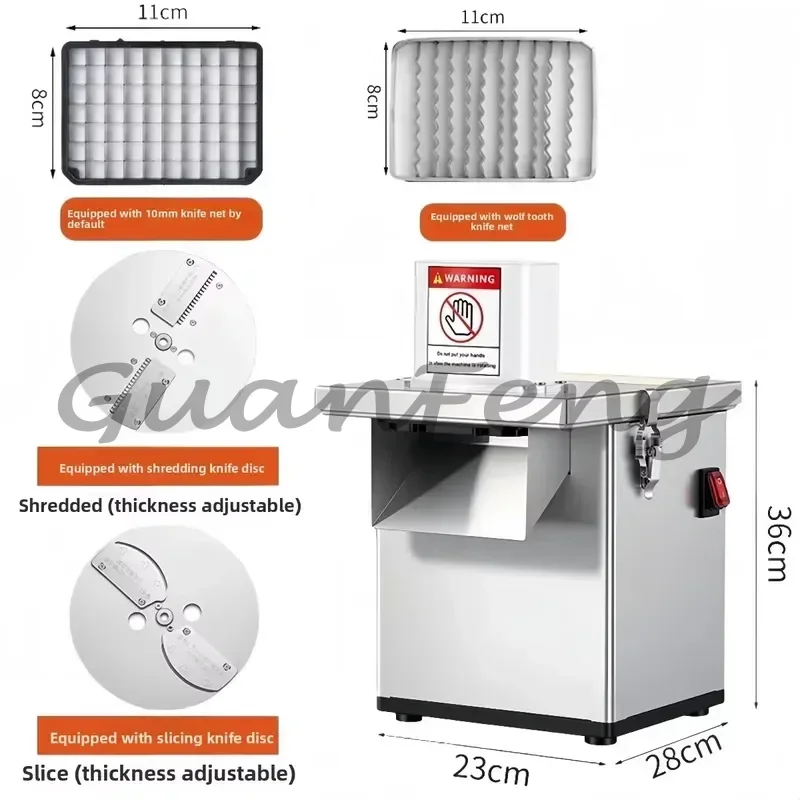 Multifunctional Commercial Electric Vegetable Slicer, Stainless Steel Food Chopper for Restaurant Potato & Lemon Slicing