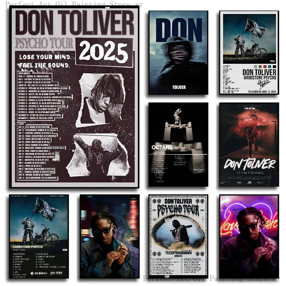 Rapper D-Don Toliver Poster Self-adhesive Art Room Entrance Restaurant Wall Decor Art Painting