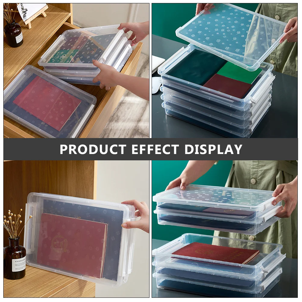 Clear Multilayers PP File Storage Case Portable Document Organizer Practical Office Home Paper Storage Organizer