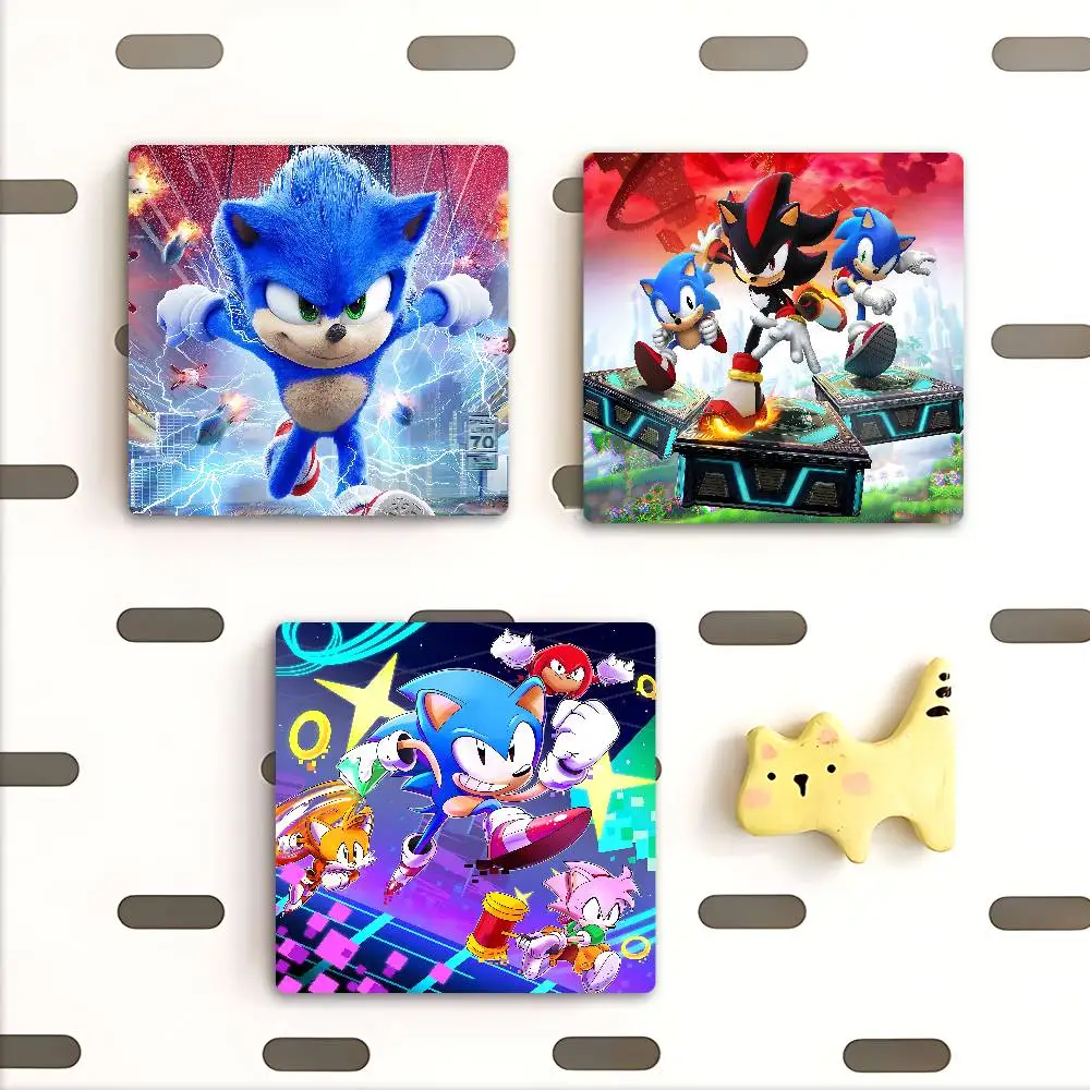 Aimant personnalisé Sonic The-Hgehog, personnage de dessin animé, décoration créative pour réfrigérateur, Collection de Fans, cadeaux