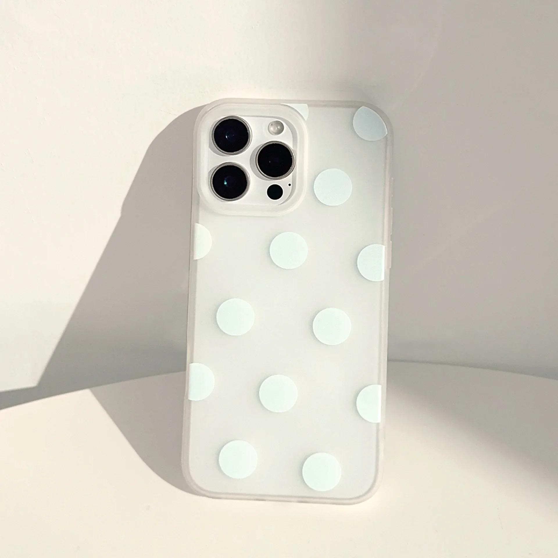 Korean Ins Minimalist Polka Dots Phone Case For iPhone 17 16 15 14 13 12 11 Pro MAX XR XS 16e 17air MINI 7 8 Plus Matte Cover view 6