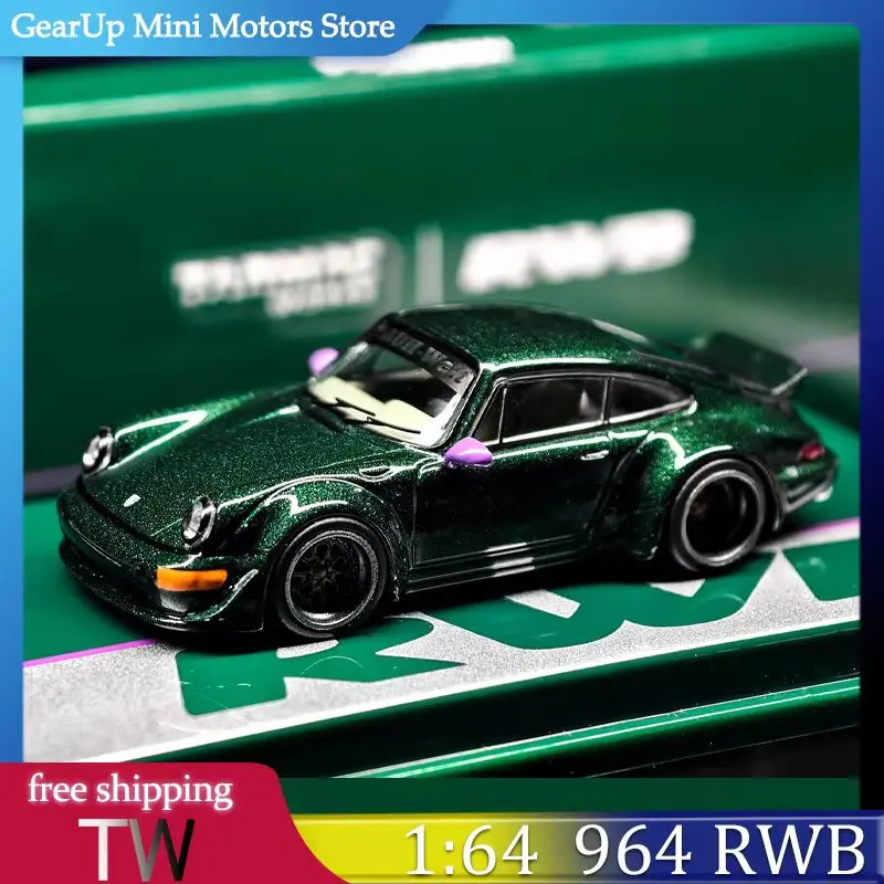

New Tarmac Works 1:64 Porsche 964 RWB - Green Alloy Diecast Model In Stock RWB & JDM Tuning Collectors Toy Miniature Car Model