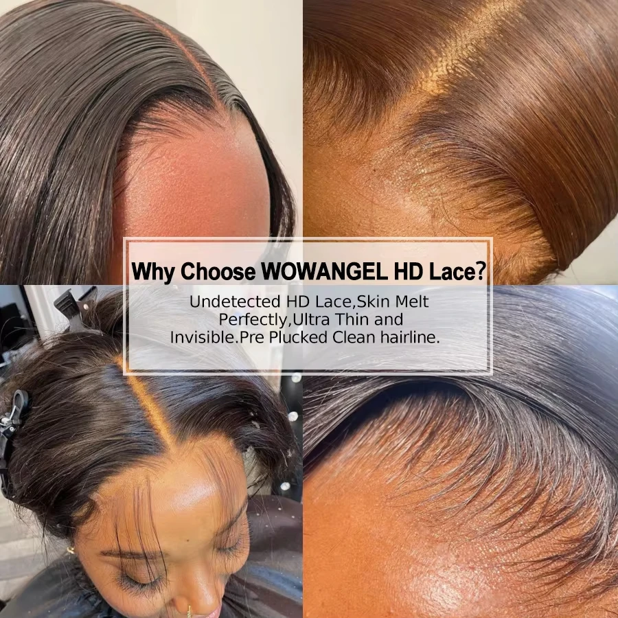 أومبير براون العظام مستقيم بوب باروكة من شعر طبيعي 13x6 HD الدانتيل الشفاف أمامي غلويليس شعر مستعار شعر الإنسان قبل قطعها جاهزة للارتداء