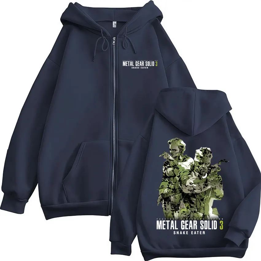 Game Metal Gear Solid 3 Snake Eater Naked Snake The Boss MGS3 Zipper Hoodies Men Women Fashion Zip Up Hooded Sweatshirts Jackets