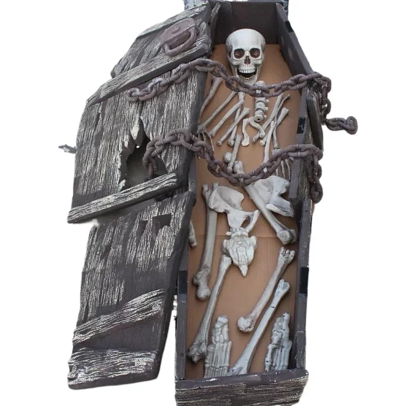 Halloween Foam Coffin Set Horror Props Bar Haunted Room Escape Ambience Props Ornaments