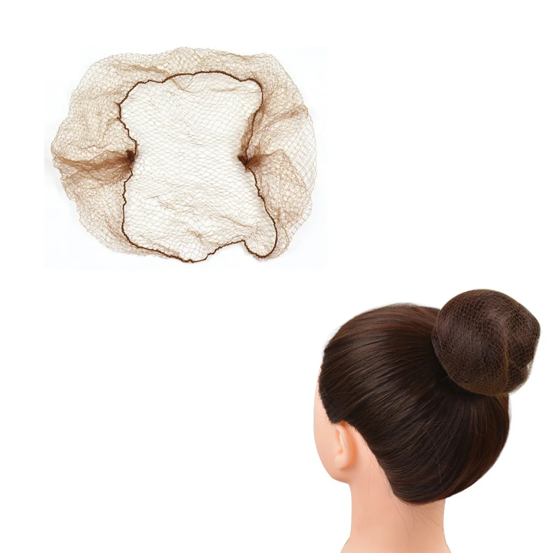 10 pçs 20 Polegada malha invisível cabelo bun net elástico náilon hairnets para mulheres penteado acessórios de cabelo