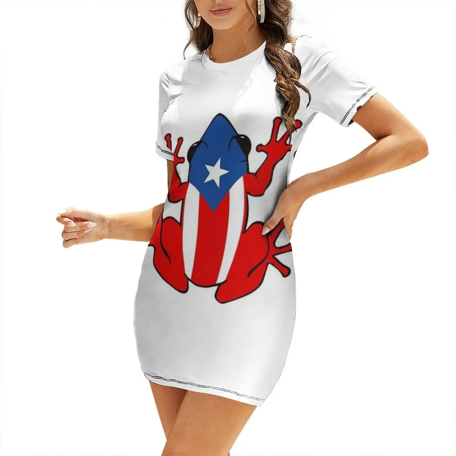 

Coqui - Puerto Rican Frog Short-Sleeved Dress women's summer dresses 2026 women's summer dress 2026 women's dresses luxury