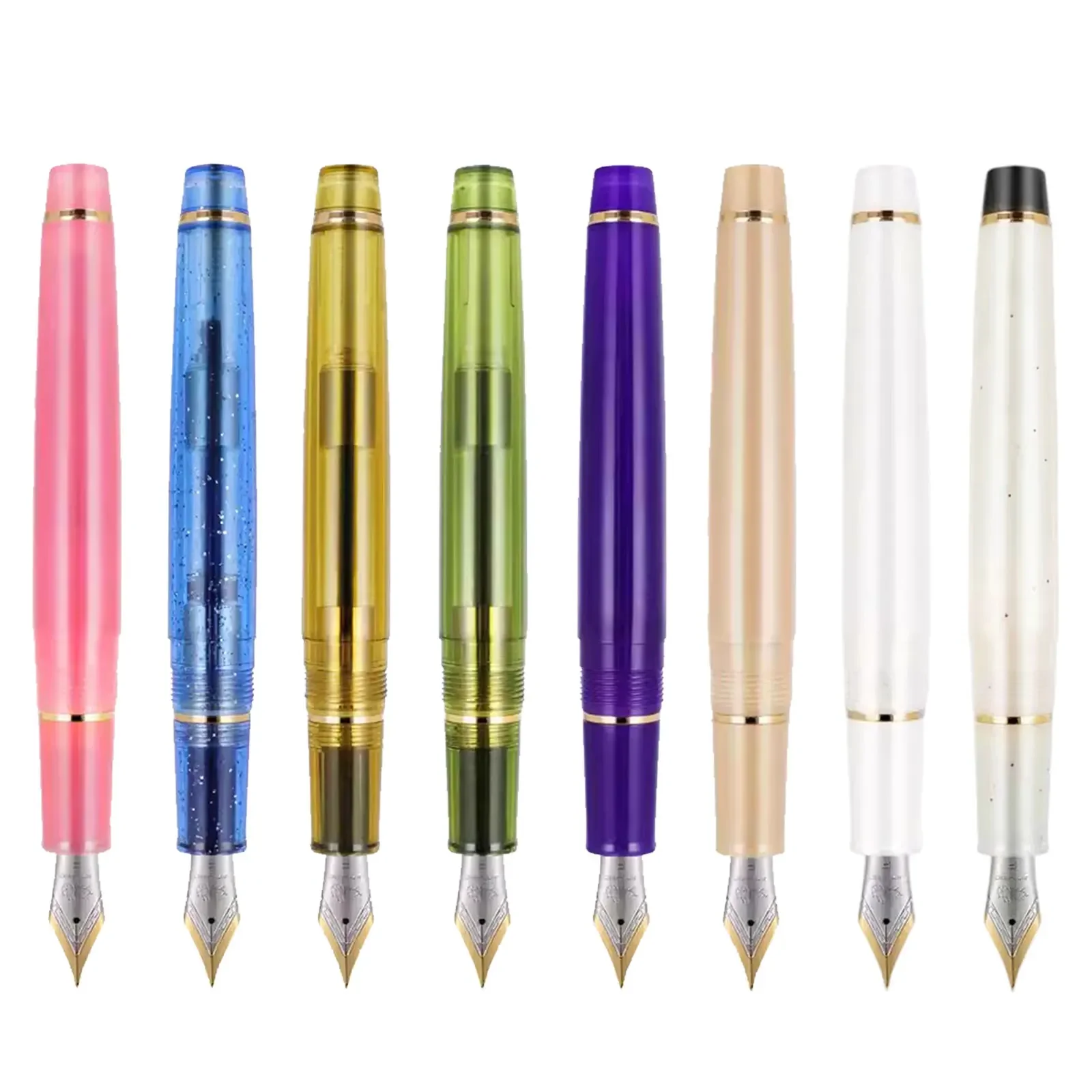 Jinhao 82 penna stilografica in acrilico Spin Golden EF F Nib Elegante penne a inchiostro per scrittura per forniture scolastiche per ufficio aziendale penna per regali