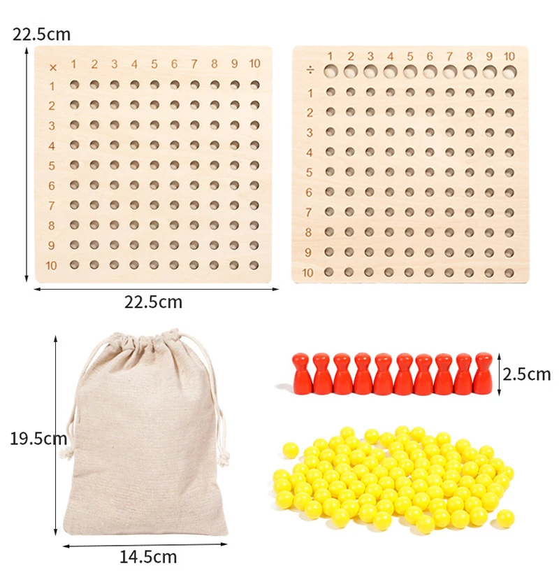 Montessori 99 Multiplication Board Maths Teaching Aid Multiplication and Division Board Early Education Children's Puzzle Toys