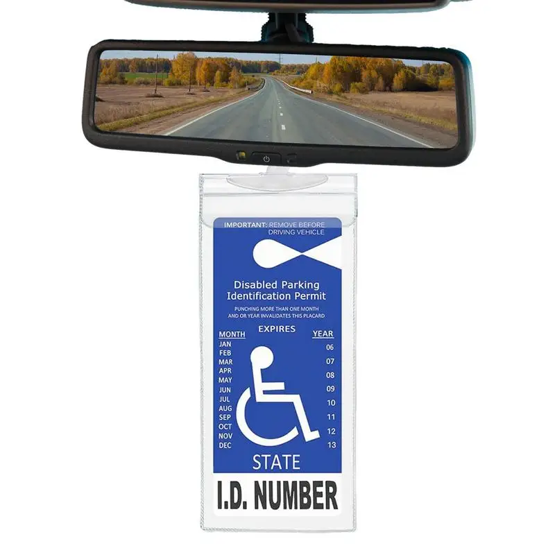 Soporte para cartel de estacionamiento para discapacitados, bolsa de almacenamiento con cubierta protectora, Ultra transparente, para permiso de estacionamiento, 1 Uds.