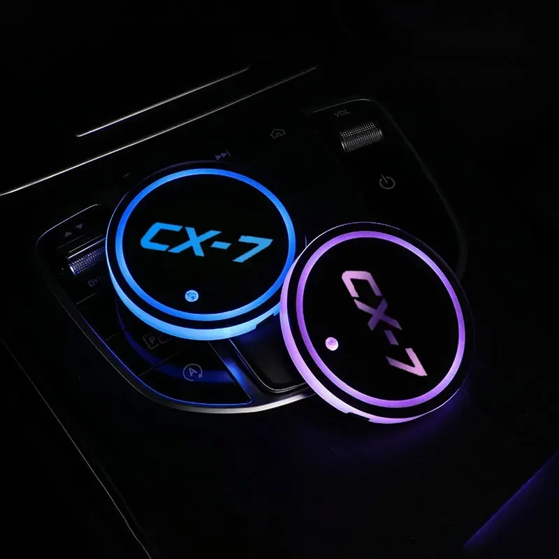 

Разноцветные изменяющиеся огни, подставка под стакан для воды, USB светящиеся подставки для телефона, аксессуары для автомобиля CX7 CX 7 CX9 CX8 CX3 CX5
