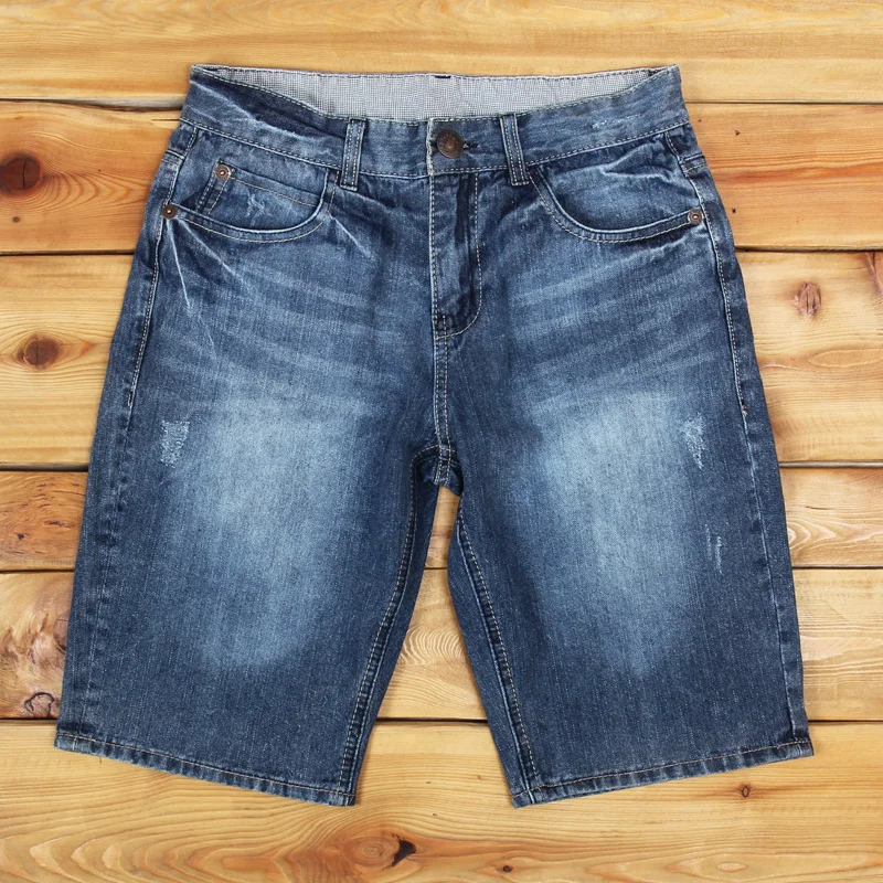 

Worn Look Hole Ripped Casual Men's Shorts Summer New Style Fashion Urban Cotton Polyester Blend High Waist Zipper Fly Jeans