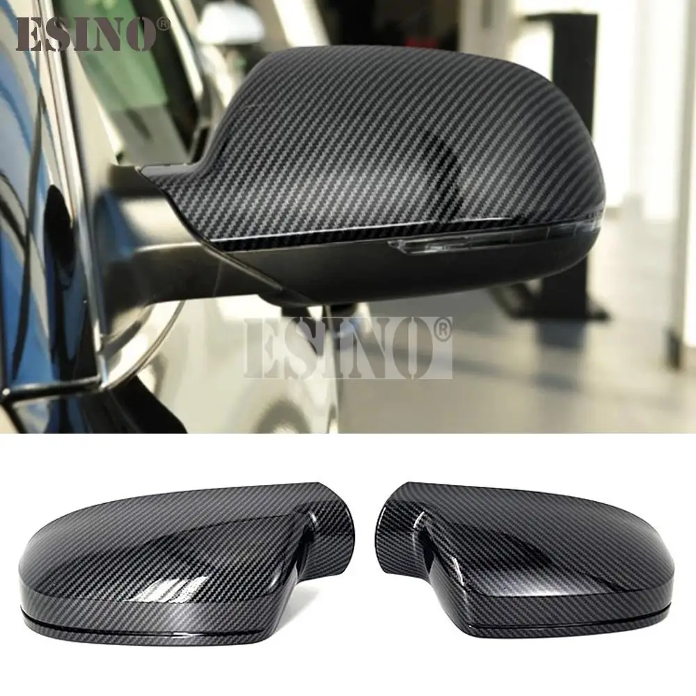 

2 x ABS Carbon Fiber Look Rearview Side Mirror Replacement Covers Cases For Audi A3 RS3 A4 RS4 A5 S5 RS5