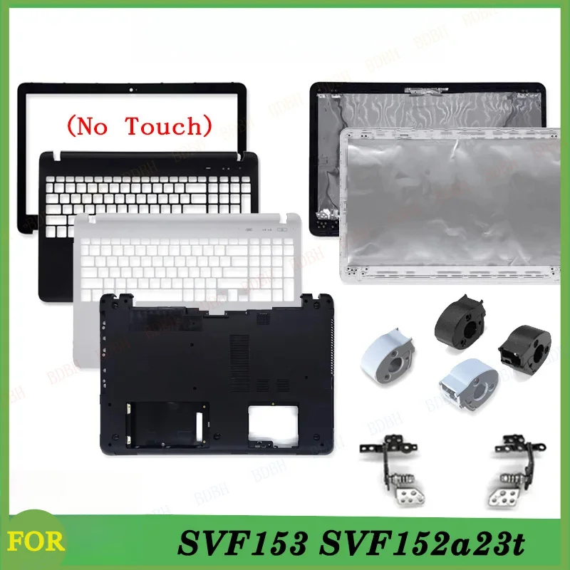 Carcasa de Repuesto para Portátil SVF153 SVF152a23t SVF15 SVF152 FIT15 SVF1541: Cubierta Trasera LCD, Bisel Frontal, Reposamanos, Carcasa Inferior (Sin Función Táctil)