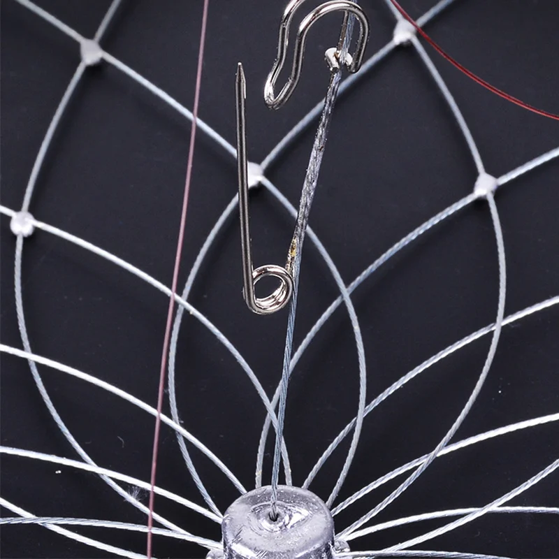 1 Stück Stahldraht-Krabbenkäfig mit Automatischer Öffnung und Schließung, Fisch- und Krabbenfangnetz, Fischköder-Käfig, Krabbenfangwerkzeug – Detail 9