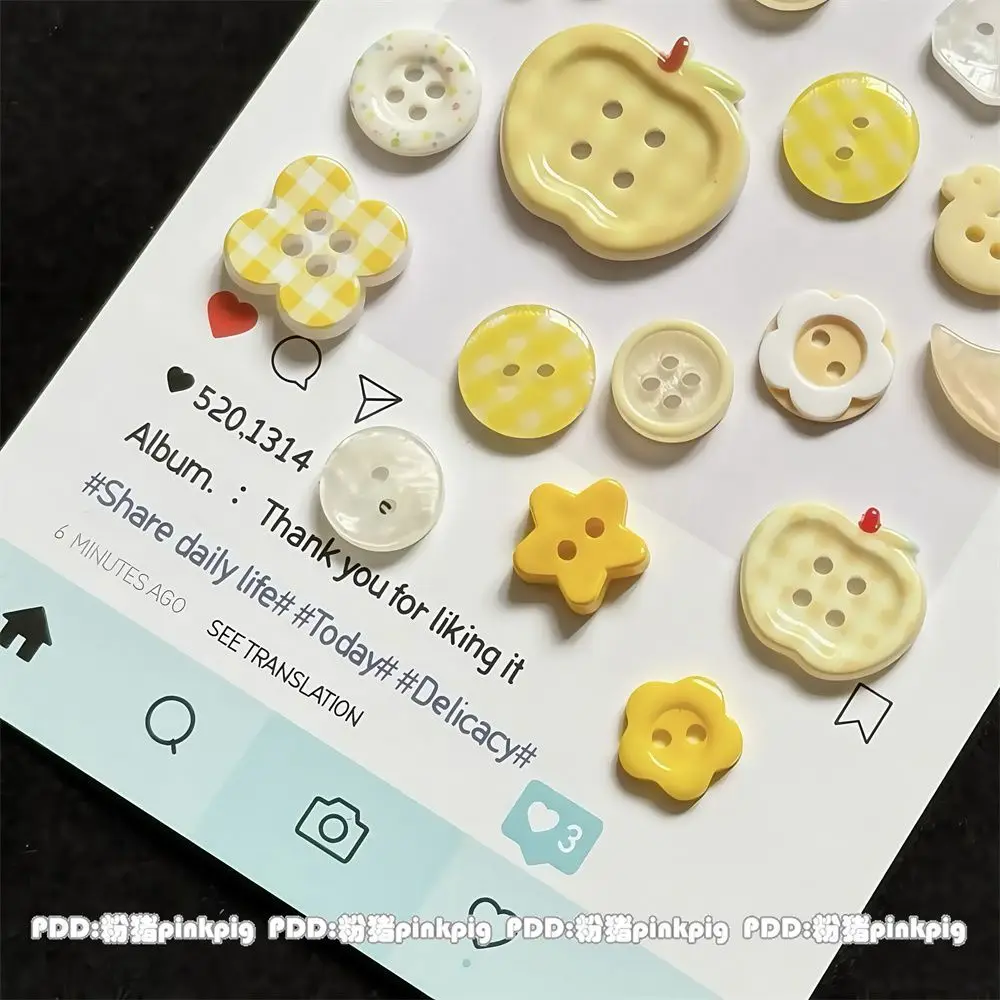 10 قطعة 7 ألوان أبل زر صغير حقيبة يد الديكور DIY بها بنفسك ملابس الطفل لطيف زر مختلط سوار إكسسوارات مجوهرات #5