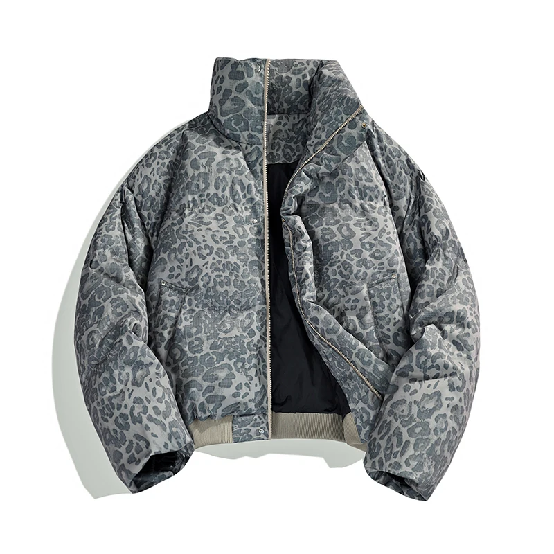 Homens e mulheres inverno gola alta jaqueta masculina na moda marca high-end solto ajuste parkas plus size casual pão jaqueta roupas