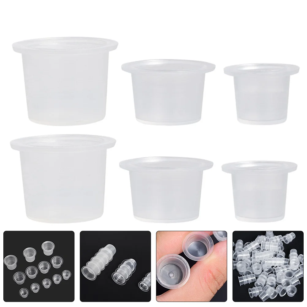 

600 шт., чашки для чернил для татуировки, маленькие пластиковые контейнеры для пигментов, держатели для чернил для профессионального использования, пигментные чашки для татуировок, аксессуары для татуировок