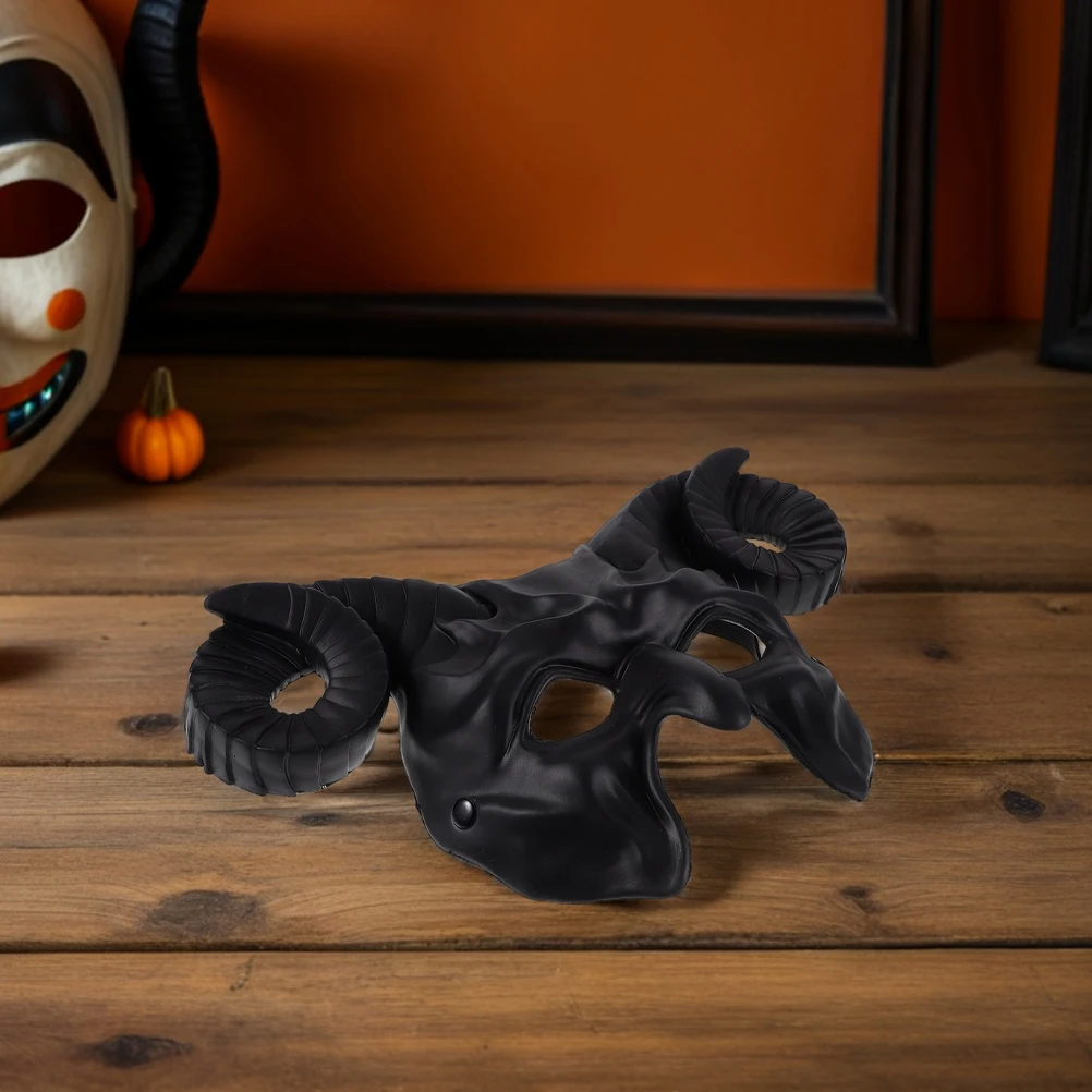 

2Pcs Carnival Party Mask Horned Halloween Cosplay Costume Props Decorative Adult Festival Role Play Devil Mask