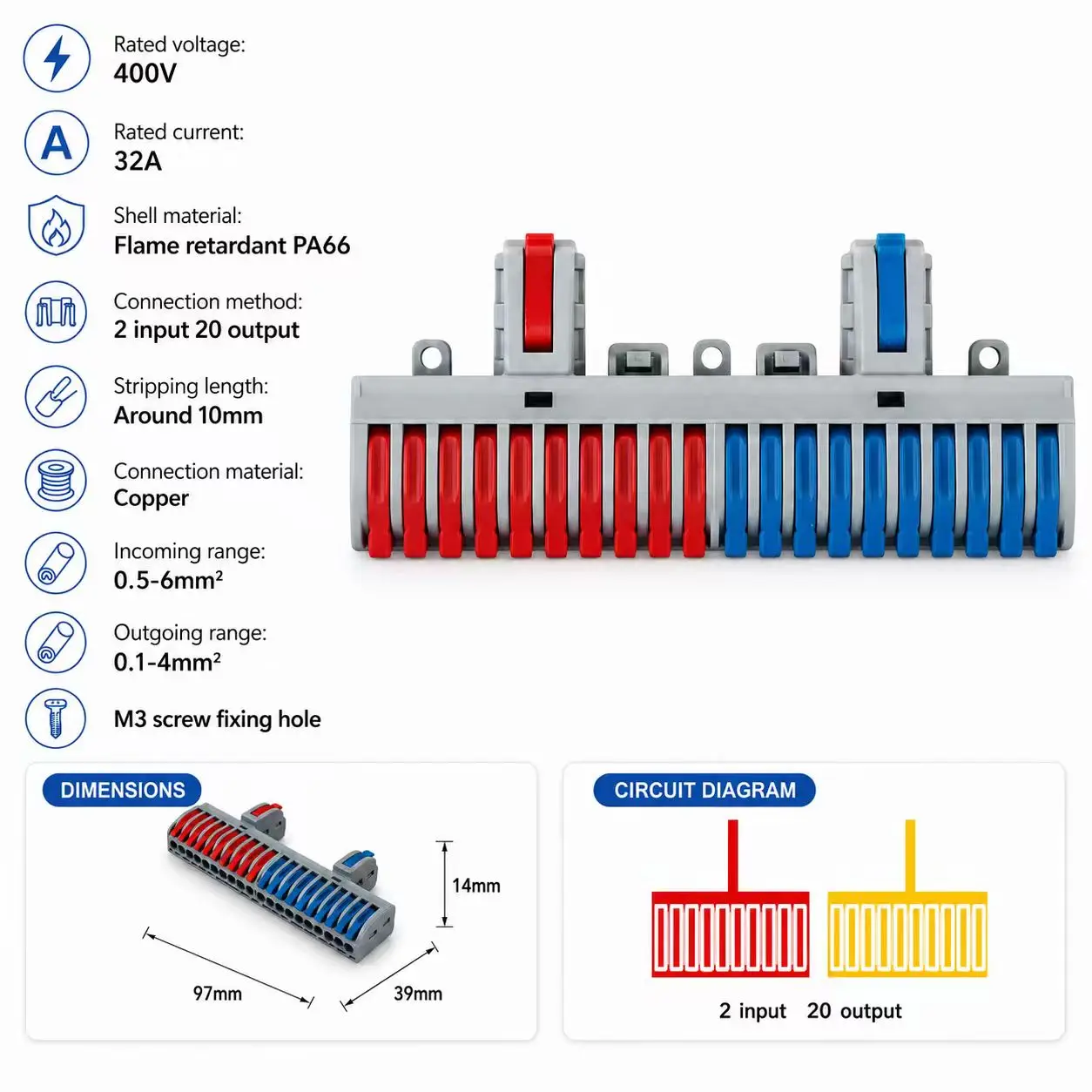 1 Eingang, mehrere Ausgänge, Mini-Schnellkabelverbinder, universeller kompakter Push-in-Klemmenblock, Kabelverteiler, LED-Beleuchtungsverkabelung, 1/5/10 Stück