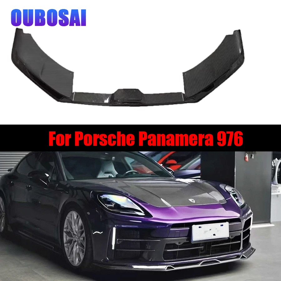 Für Porsche Panamera 976 2024+ Carbonfaser Frontspoiler Diffusor Frontlippe Kinnlippe Karosserie-Kit