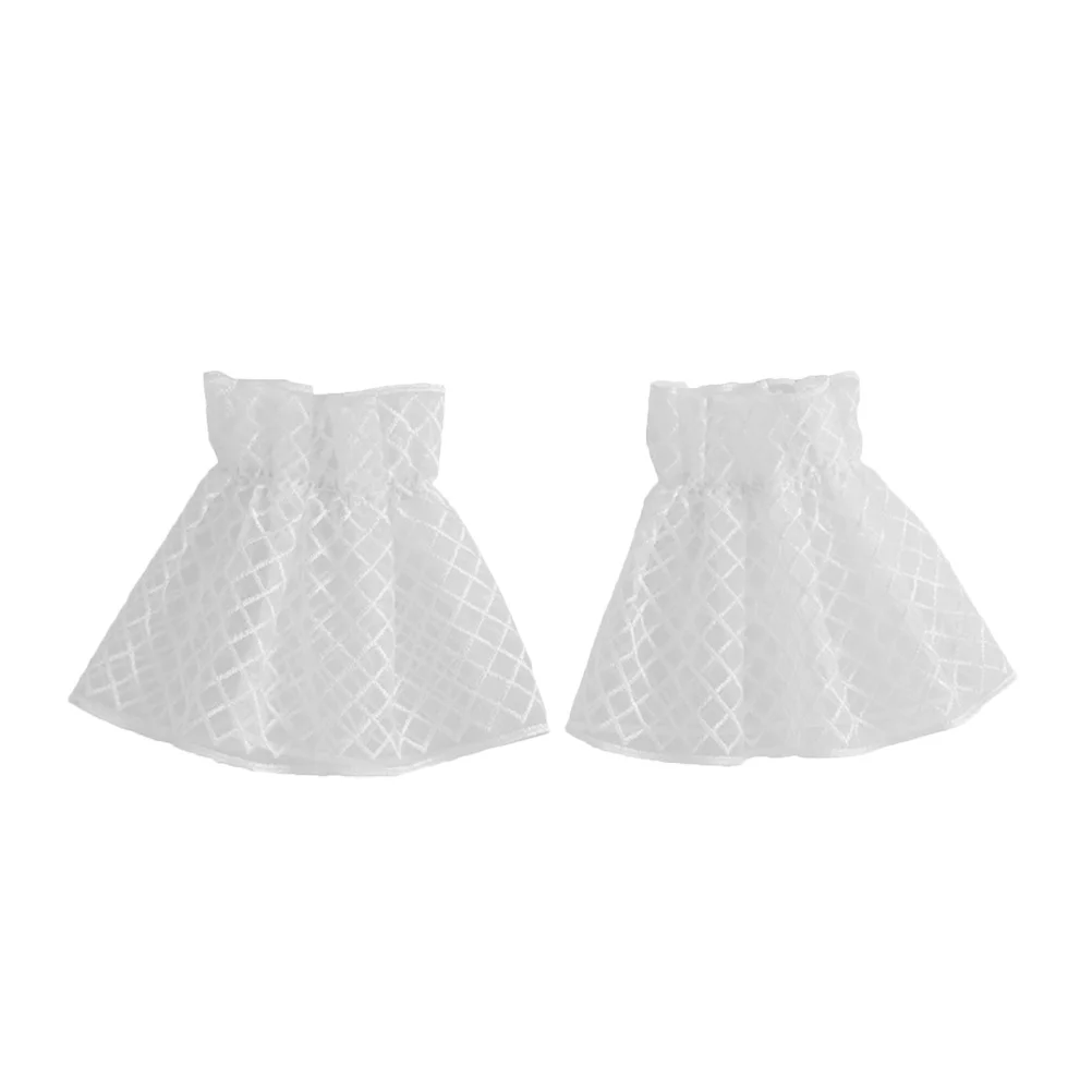 1 زوج الأزهار الدانتيل المعصم للنساء انفصال كم اكسسوارات الأبيض الدانتيل الأصفاد فساتين راقية الأصفاد اليد لوليتا نمط المعصم