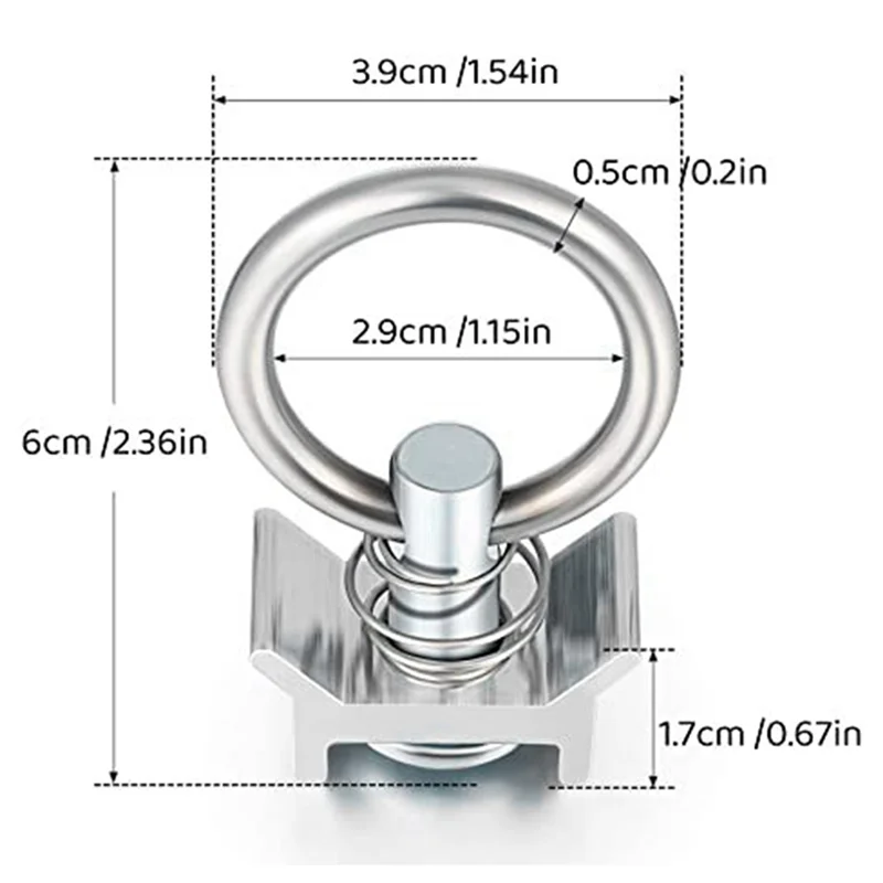 6 Pieces of Stainless Steel Rings, Speaker Hooks, Hanging Rings, Aircraft Frame Hanging Accessories, Light Pendants