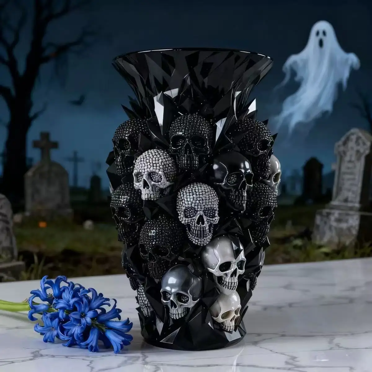 New Halloween Skull ornament Resin Crafts Creative Ornament Skull Vase Decoration