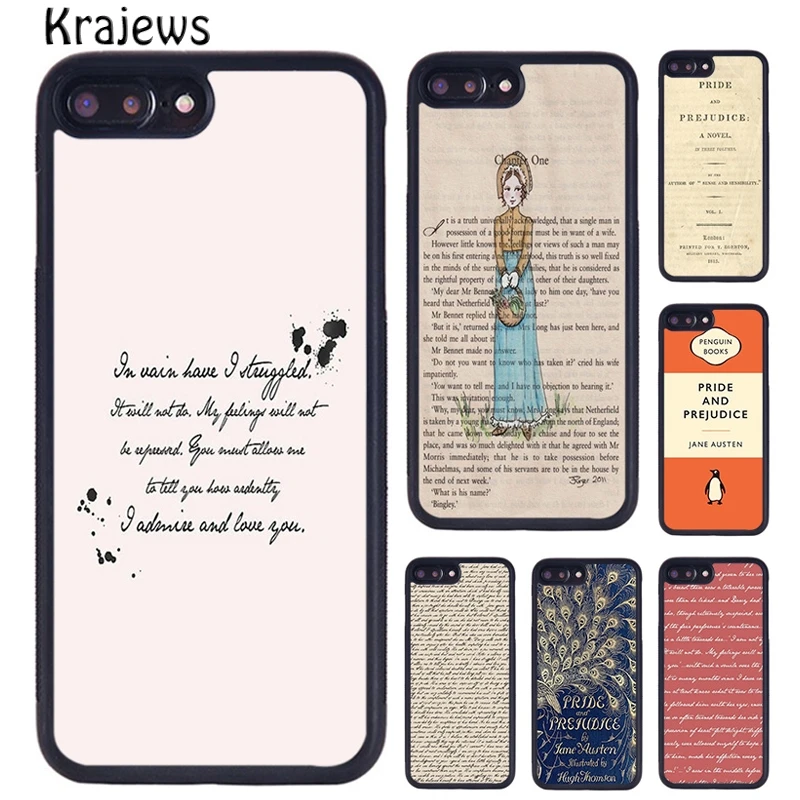 Krajews Pride And Prejudice Jane Austen Phone Case For iPhone 16 15 14 plus X XR XS 11 12 13 pro max coque