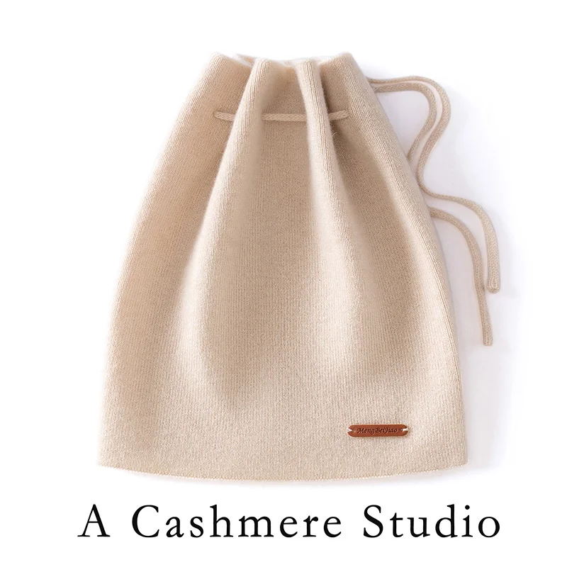 Women's Pure Cashmere Knitted Casual Hat Solid Color Warm Winter Neckscarf Casual Fashion Ring Design Outdoor Neckerchief