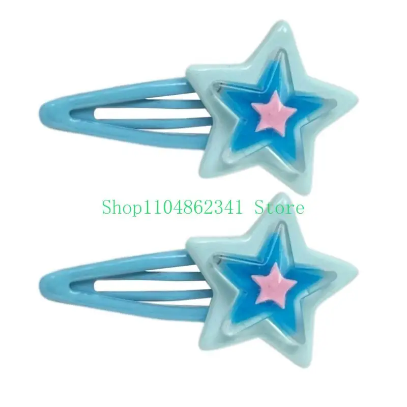 

652F Clip Y2K Girls Jelly Star Mini Hairpin Bangs Clip Hairpin Y2K-Style Ornaments for Women Girls