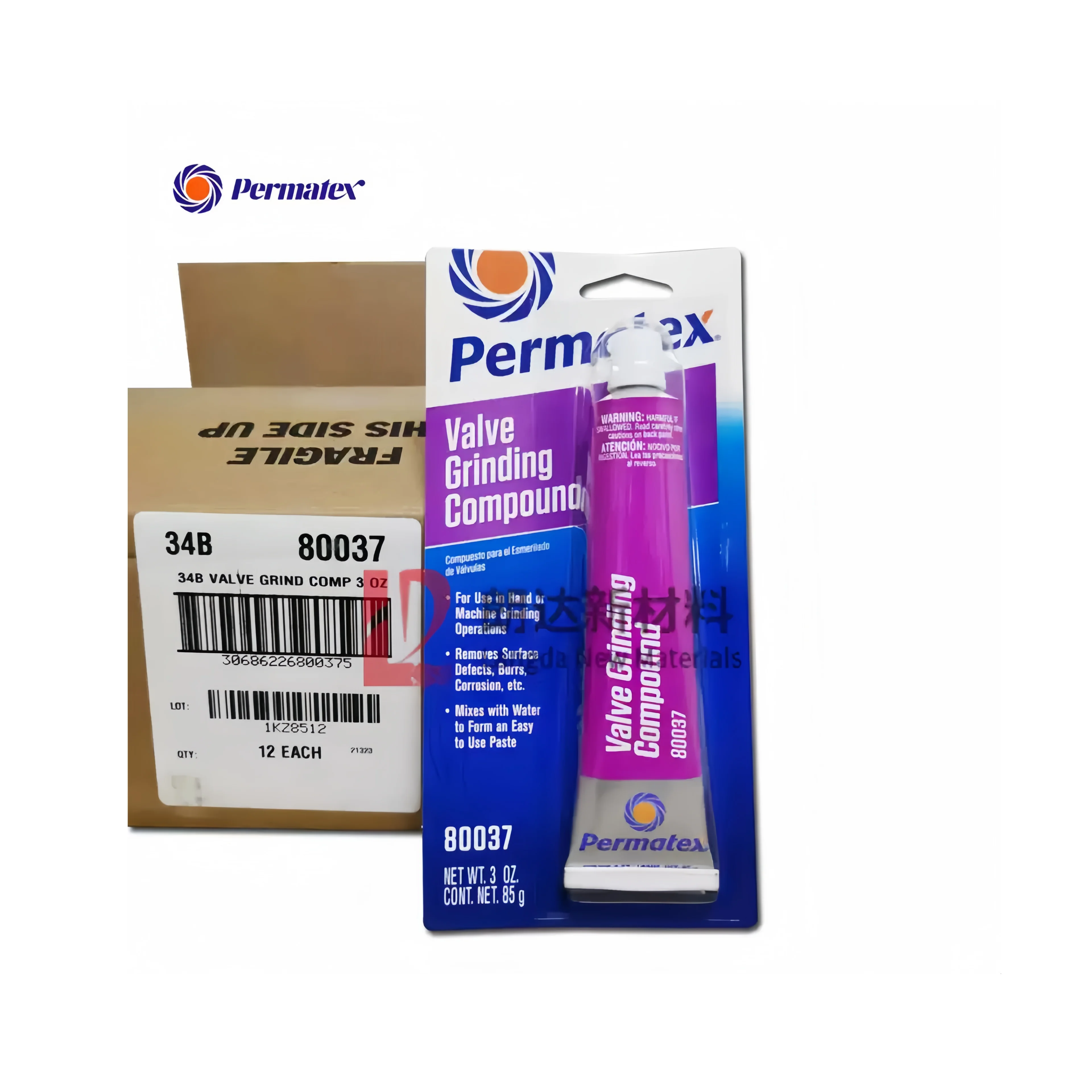 الأصلي Permatex 80037 صمام طحن مجمع 85 جرام لصمامات المقعد شحذ بكرة نوع جزازات العشب #6