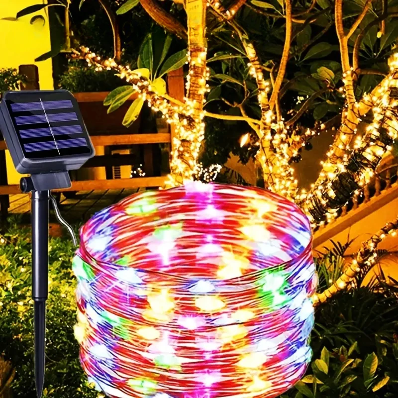 

Solar Fairy Lights Outdoor Waterproof String Lights 8 Modes for Garden Patio Tree Decor Holiday Season Wedding Christmas