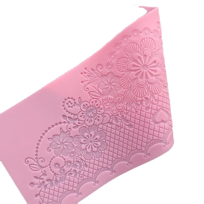 Crown Flower Cake Lace Mat Silicone Mold Fondant Sugar Lace Mat Moulds Fondant Decorating Tools Bakery Stencil M664