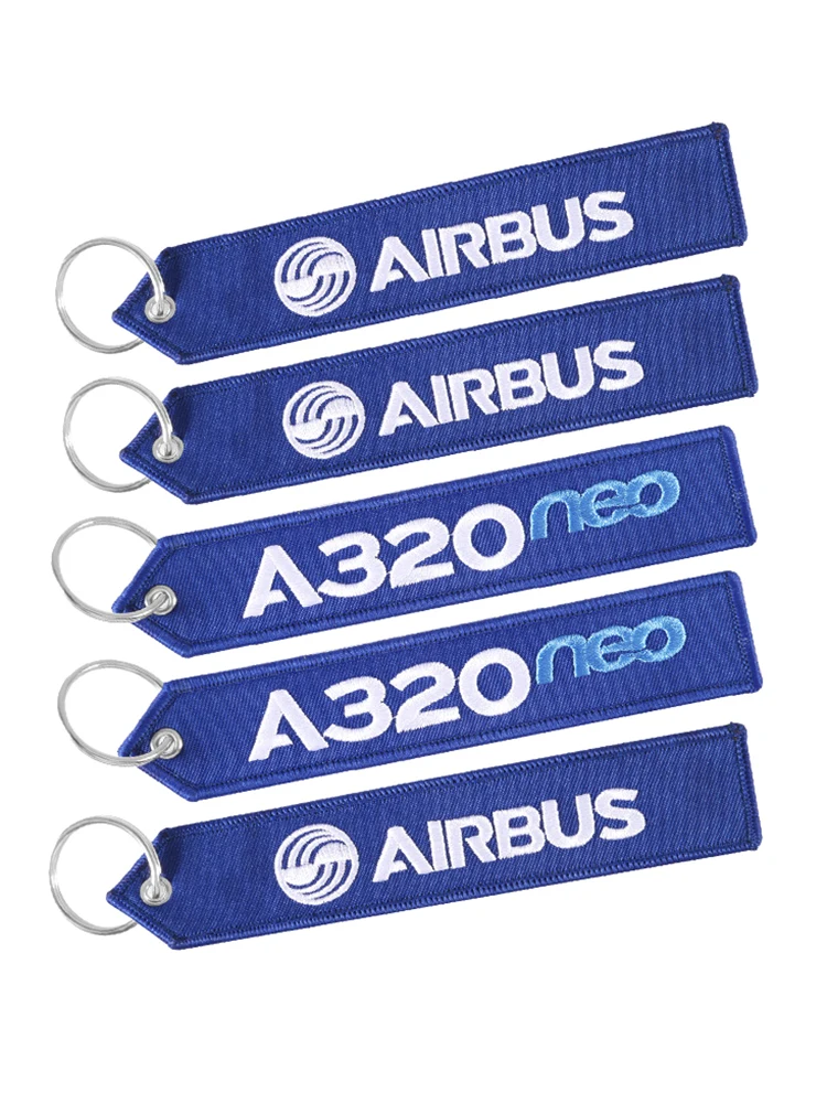 1Pc Airbus Keychain Phone Straps Embroidery A320 Aviation Key Ring Chain for Aviation Gift Strap Lanyard for Bag Zipper