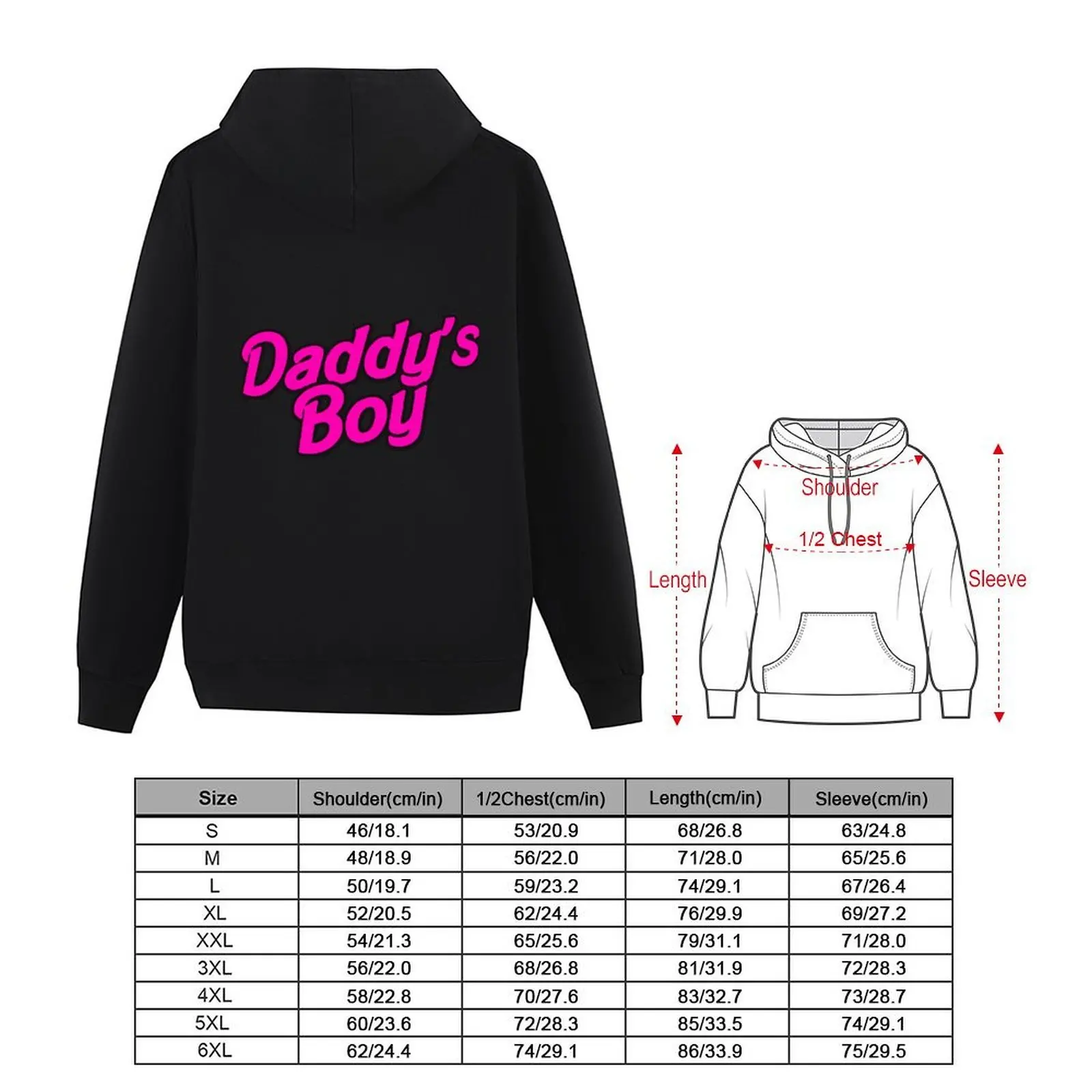مجموعة تي شيرت رجالي للخريف بقلنسوة وردية اللون من Daddy's Boy Doll ملابس رجالية بقلنسوة جرافيك