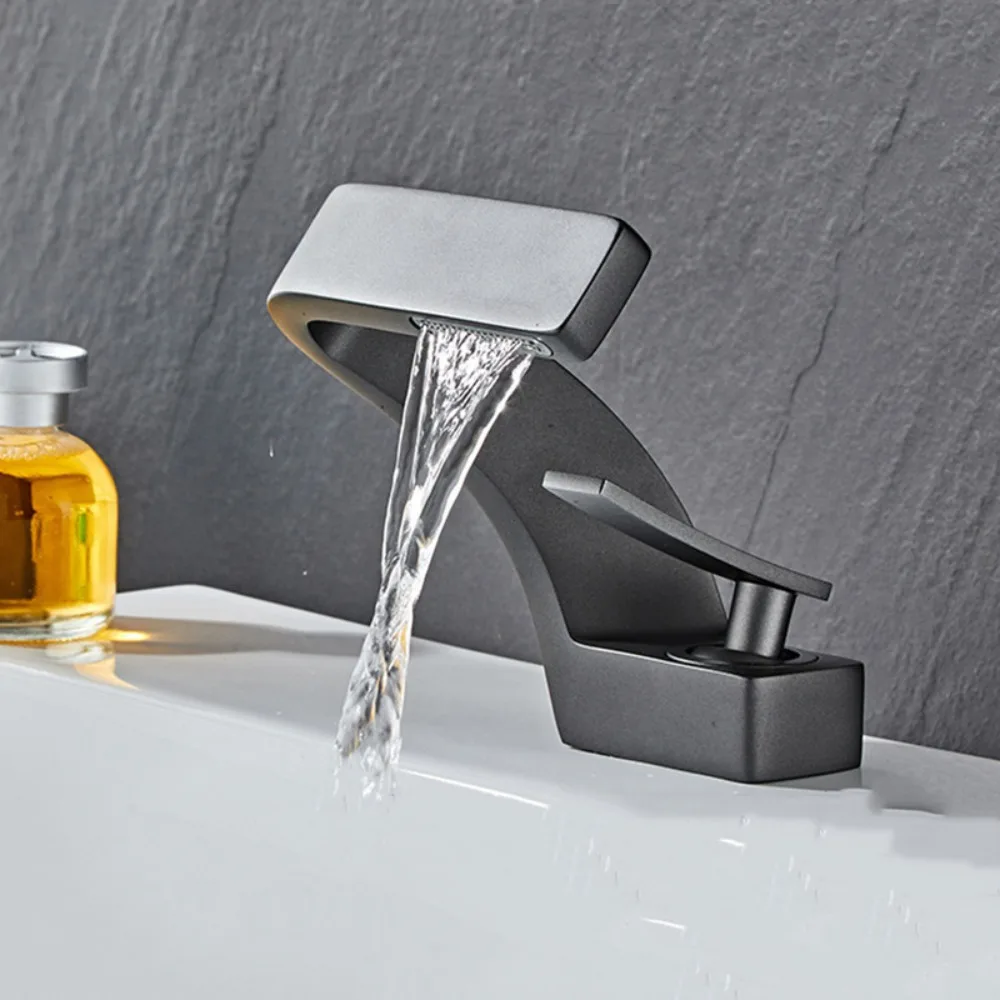 

Matte Golden White Basin Faucet Brushed Gold Single Handle Mixer Tap Hot Cold Water Black Chrome Deck Mounted Faucet