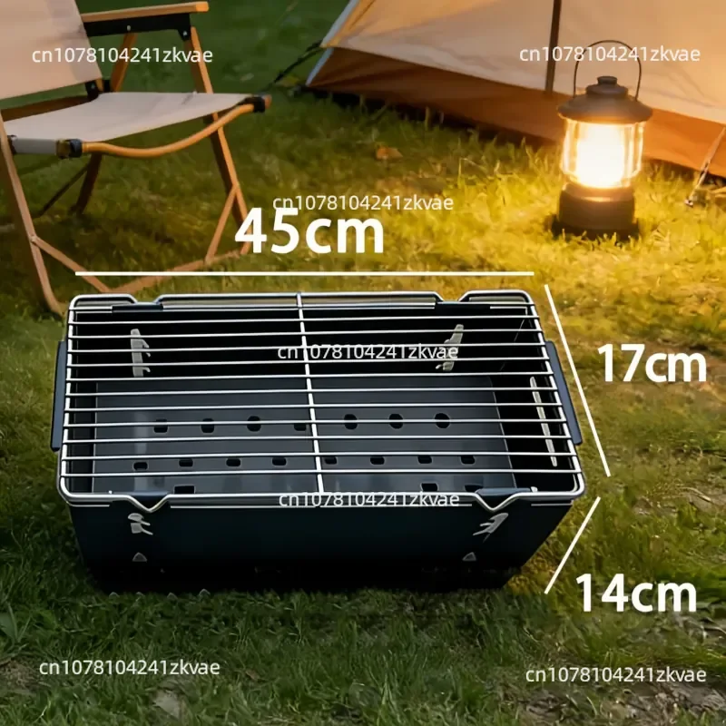 Flip-over Outdoor Camping Cooker Stainless Steel Folding Portable Grill for Backyard and Picnics