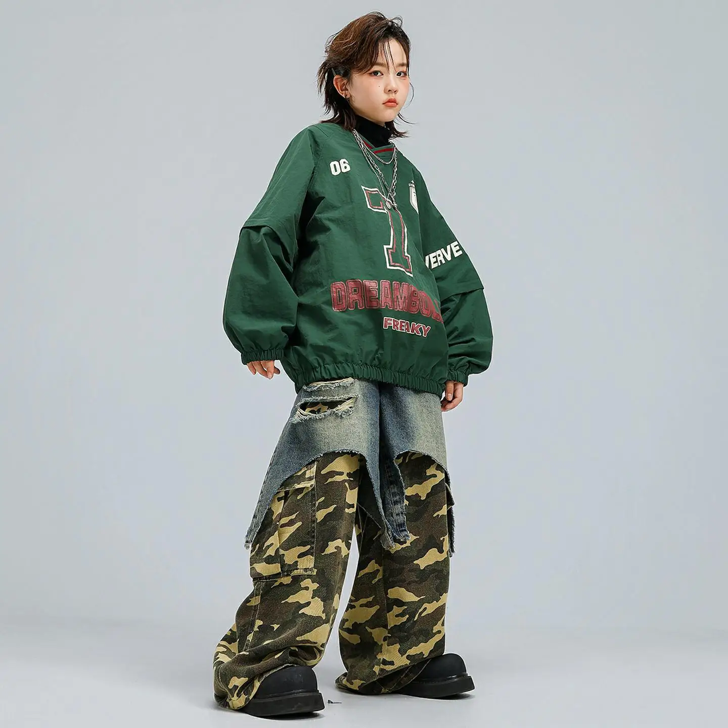 

Уличная одежда для мальчиков и девочек, спортивный костюм в стиле хип-хоп, джаз, футболка, камуфляжные джинсовые брюки-карго, спортивные костюмы, детская одежда, комплект костюмов 16