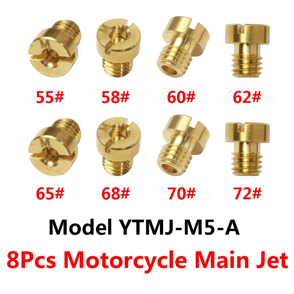 8pcs / 5pcs Main Jet M5 5mm #55-150 For Dellorto Carburetor SHA/SHB/UA/UB/PHBG/VHB-CS/VHBT-CS Carb Injector Nozzle