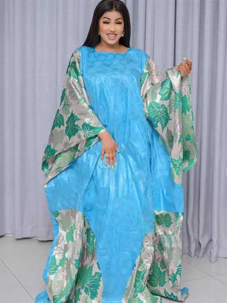 Robe de mariée africaine à manches longues pour femmes, robes de Rh, vêtements Bazin