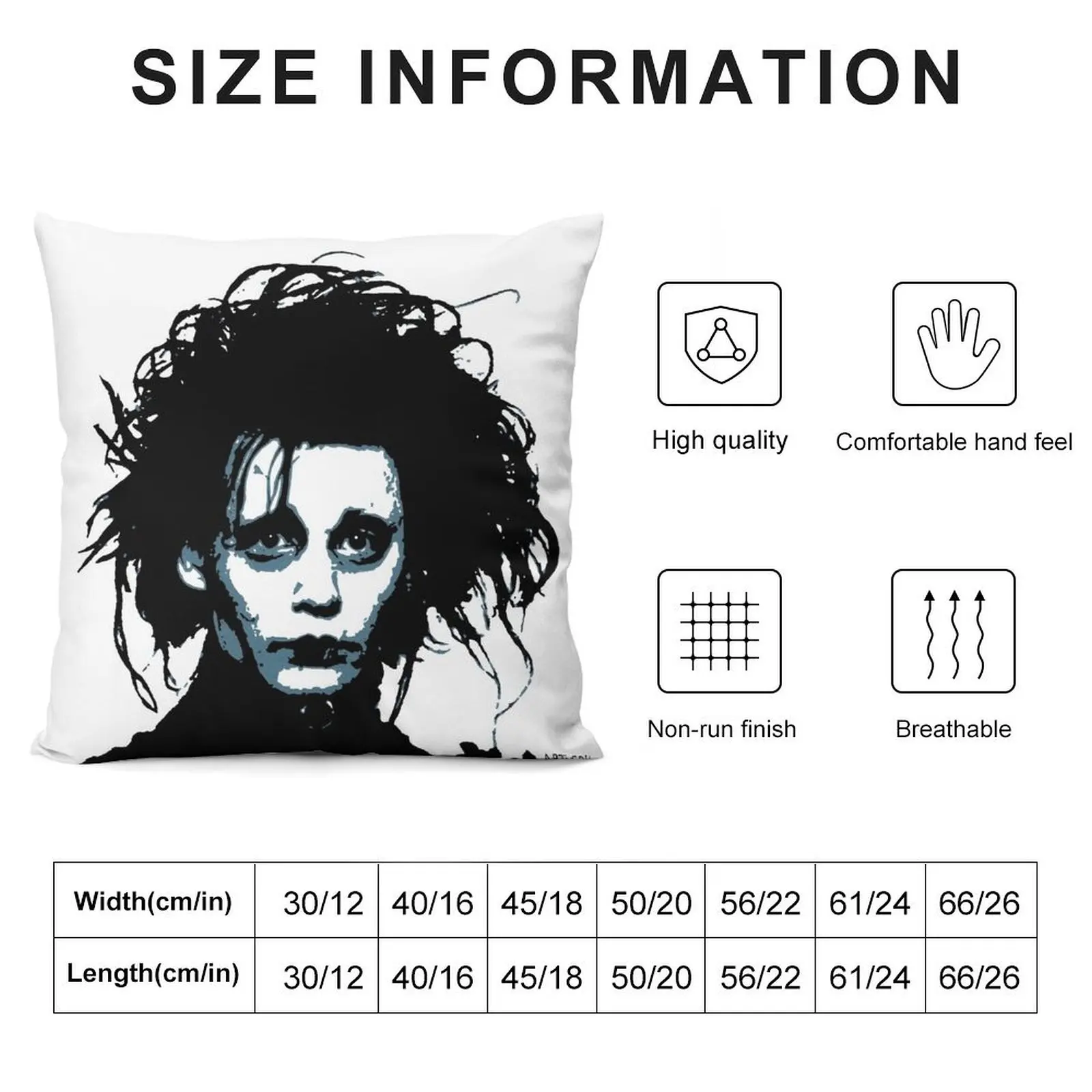 Edward Scissorhands Throw Pillow Christmas Pillow Embroidered Cushion Cover sleeping pillows pillow