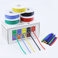 16/18/20/22/24/26/28 AWG Electric Wire with Heat Shrink Tubing,5 Colors Stranded Tinned Copper Flexible Silicone Hookup Wire Kit