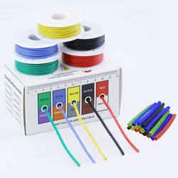 16/18/20/22/24/26/28 AWG Electric Wire with Heat Shrink Tubing,5 Colors Stranded Tinned Copper Flexible Silicone Hookup Wire Kit