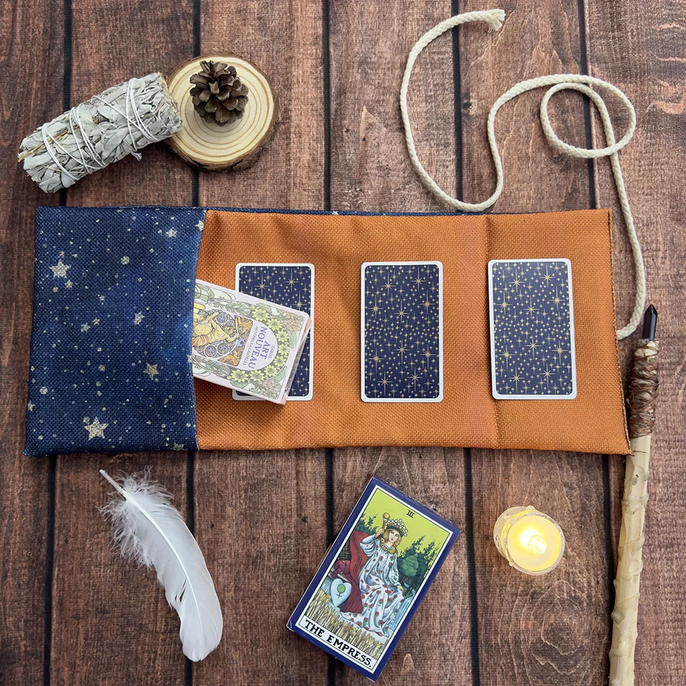 Galaxy Tarot Card Aufbewahrungstasche Tarotkarten Tischdecke für Wahrsagerei Sternenhimmel Wrap Pouch Oracle Angel Card Rune Aufbewahrungstasche