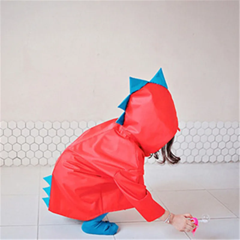 Cute Polyester Kids Raincoat Cartoon Dinosaur Rainproof Children Rain Coat Boys Girls Poncho Waterproof Baby Rain Cloak Jacket