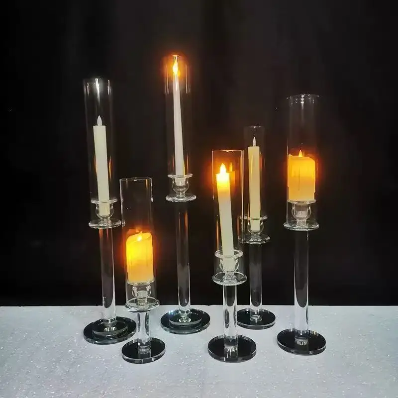 Party Decorations Tall Crystal Flower Vases Gold Silver Iron Metal Flower Stand for Wedding Table Centerpieces
