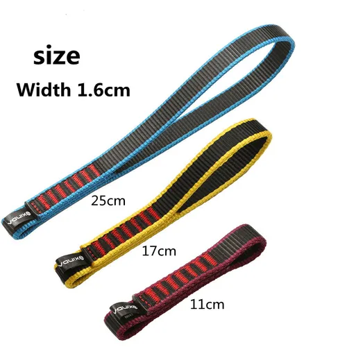 22KN-Correa de nailon para escalada en roca, accesorio de nailon de dibujo rápido, cabestrillo abierto, mosquetón de montañismo, correas, cuerda de cordón