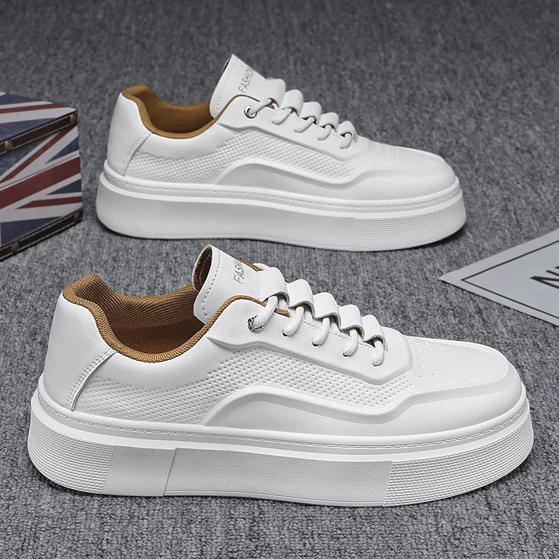 

Men's Shoes Leather Casual Shoes Fashion Vulcanized Shoes Low-top Male Casual Trendy Flat Running Sports 2026