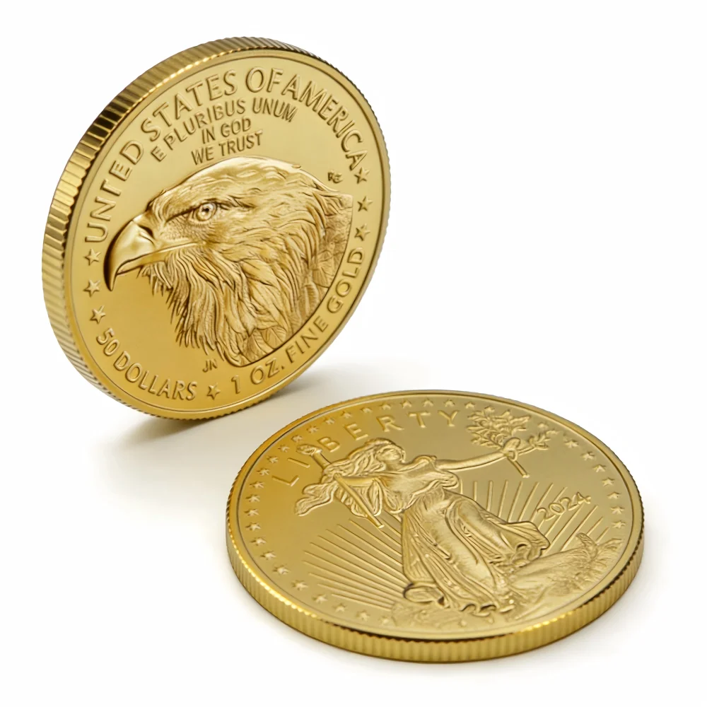 Moneda Conmemorativa del Águila de la Libertad Americana Chapada en Oro, Regalo Patriótico Coleccionable para Hombres, Moneda Coleccionable para Coleccionistas